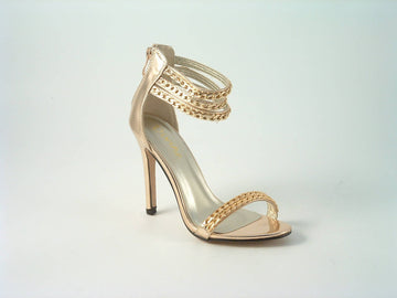 Glitz Shoes Metallic Chain Barely There Sandal Divine Glitz Shoes